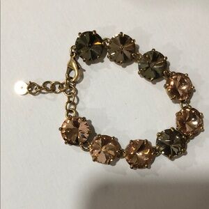 Stella & Dot Amelia Champagne Rivoli Rhinestone Link Bracelet